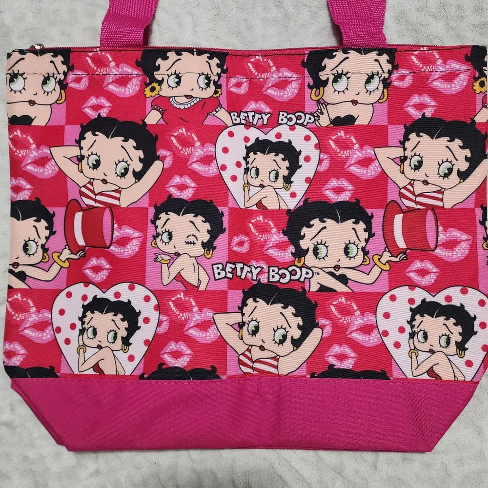 BETTY BOOP SHOULDER TOTE BAG WITH ATTACHED COIN PURSE, PINK